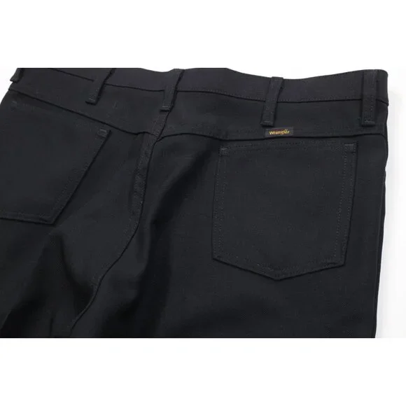 Vintage 90s Wrangler Mens 38x30 Knit Flared Wide Leg Western Chino Pants Black